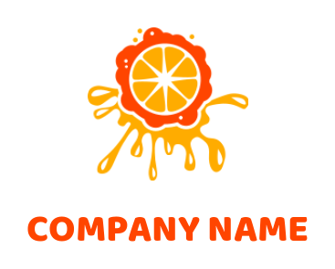 alphabets logo orange with juice drops forming O