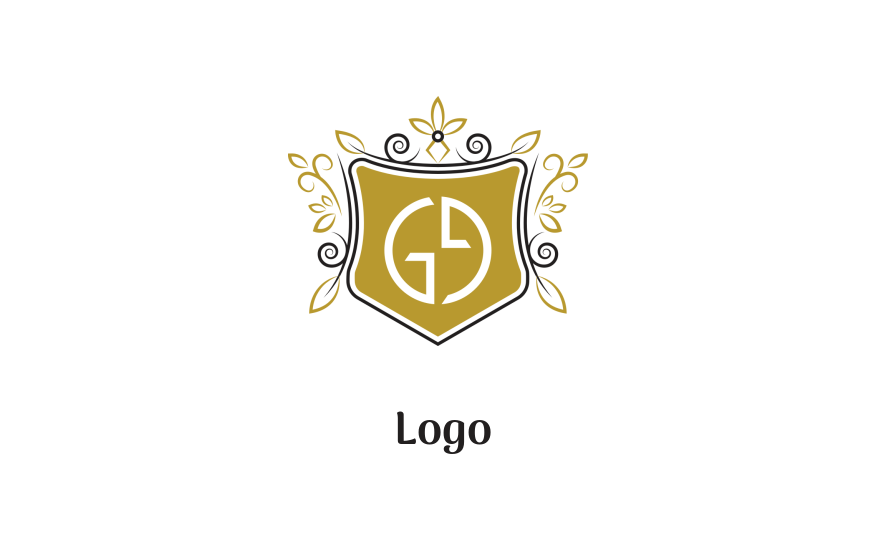 apparel ornamental letter G emblem shield
