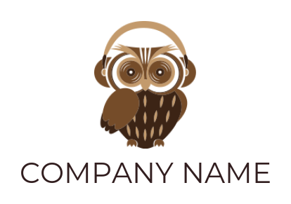 make an animal logo owl with headphone - logodesign.net
