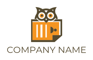 generate a pet logo icon of owl with newspaper