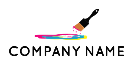 printing logo online paint brush with paint on floor - logodesign.net