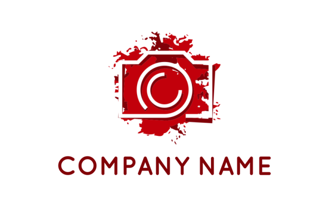 photography logo paint splash in line camera