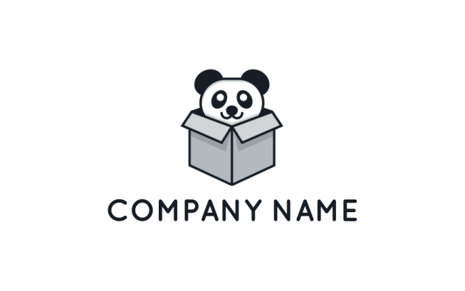 make an animal logo panda in a box