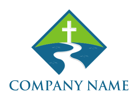 religious logo online path to cross in rhombus - logodesign.net