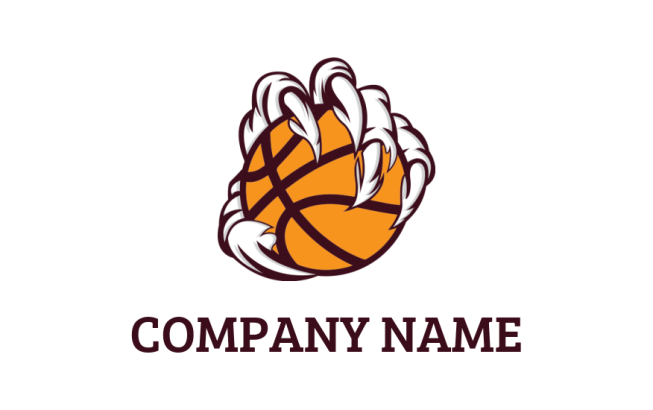 make a sports logo paw holding basketball sports
