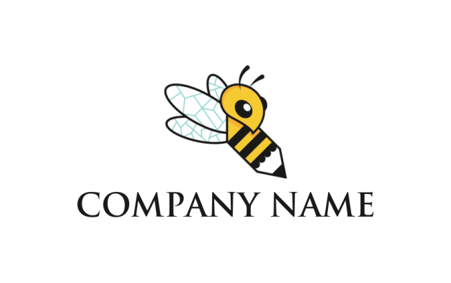 arts logo icon illustration of pencil merged with honey bee - logodesign.net