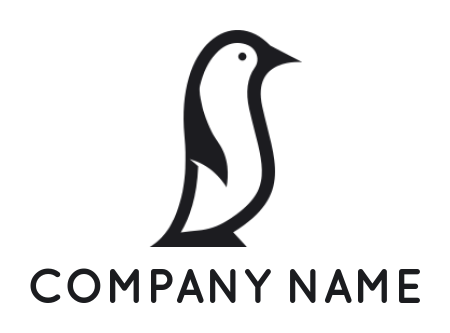 pet logo icon penguin made of strokes