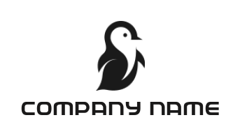 pet logo online penguin with leaf shape