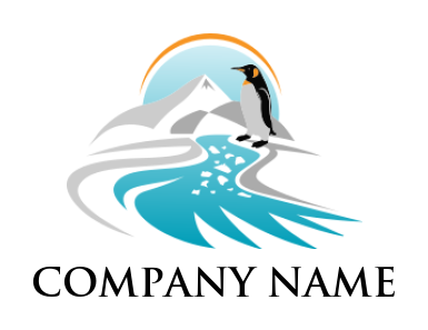 pet logo maker penguin on ice berg