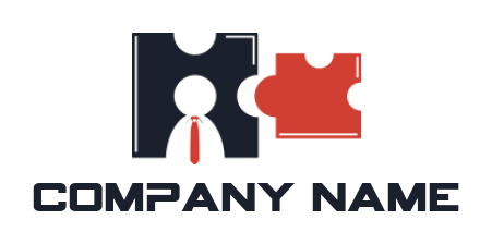 employment logo online person in puzzle with tie - logodesign.net