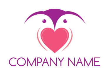pet logo icon pigeon with heart