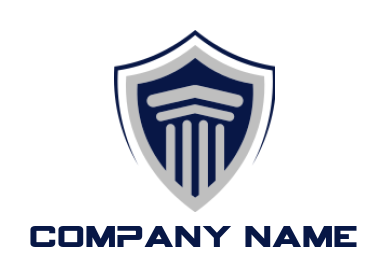 law firm logo maker pillar in shield - logodesign.net