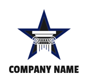 generate a law firm logo pillar in star - logodesign.net