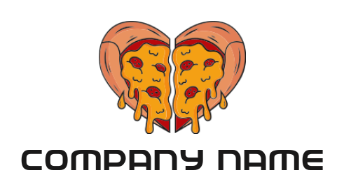 Make a food logo heart shape pizza