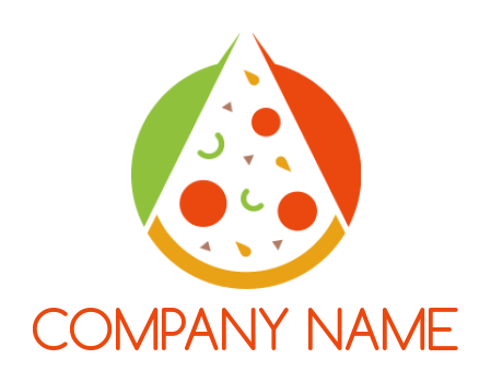 food logo icon negative space pizza in circle