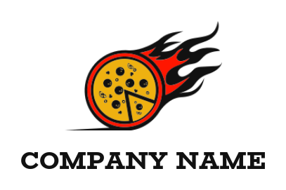 food logo icon pizza on fire - logodesign.net
