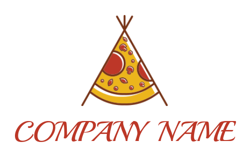 restaurant logo maker pizza slice in line tipi - logodesign.net