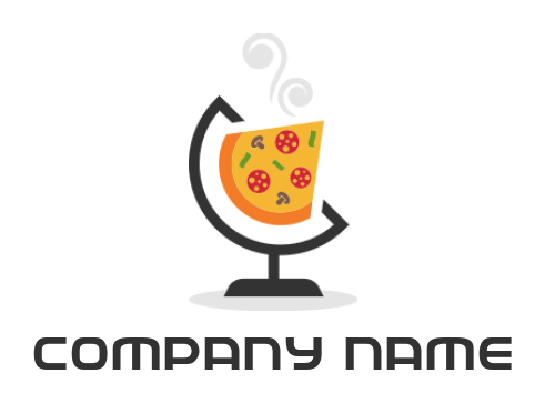 Restaurant logo template a slice of pizza
