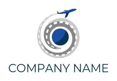 Make a logistics logo of plane jet forming road koru - logodesign.net