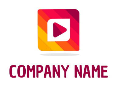 media logo online play symbol in colorful rounded square - logodesign.net