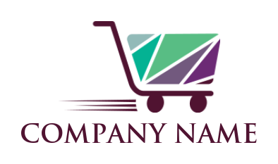 logistics logo polygon shopping cart