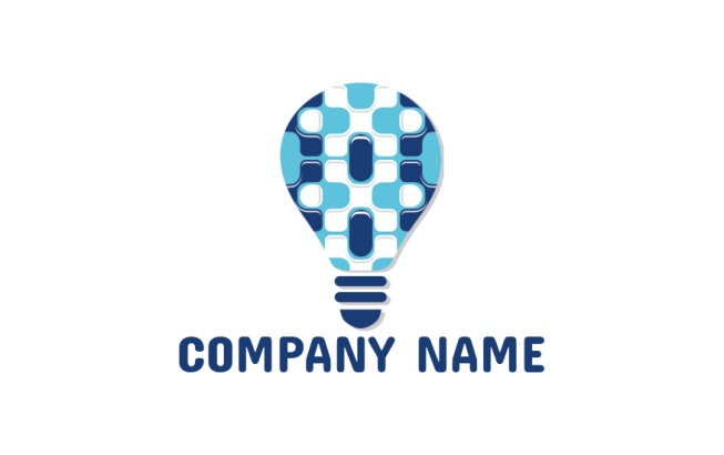 advertising logo online puzzle forming bulb - logodesign.net