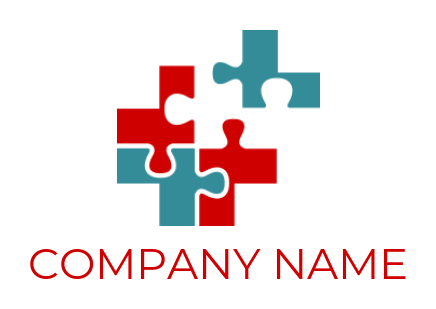 medical logo template puzzle forming medical sign - logodesign.net