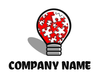 create an employment logo puzzle pieces in bulb - logodesign.net