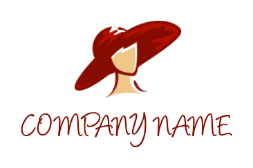 fashion logo online red hat on head - logodesign.net