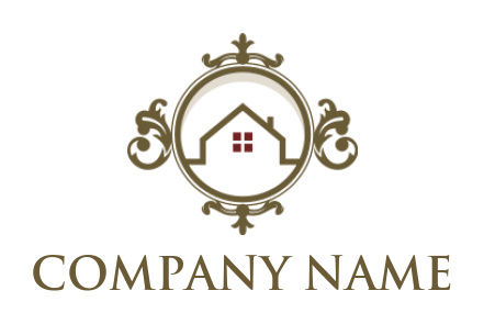 real estate logo roof with ornaments