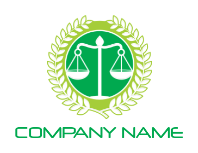 make a law firm logo scale of justice in circle