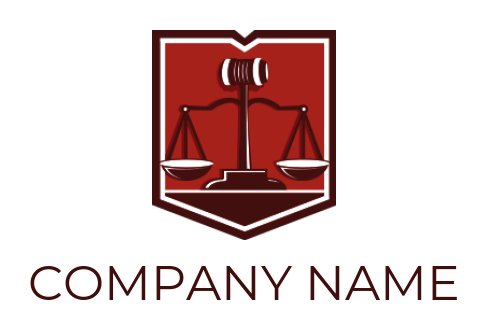 create a law firm logo scales of justice and gavel in shield - logodesign.net