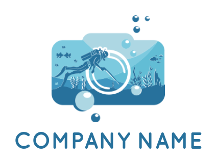 photography logo scuba diver diving underwater