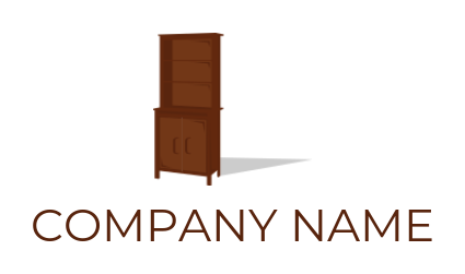 create a home improvement logo shelf furniture cupboard with shadow