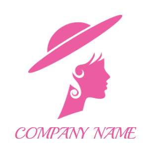 fashion logo online side profile of woman face with hat