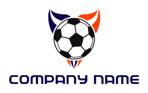 sports logo icon soccer ball with swoosh wings
