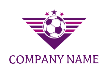 sports logo soccer front of triangle with stars