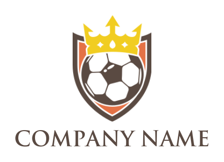 sports logo maker soccer with crown in shield - logodesign.net