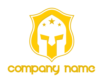 security logo of spartan helmet stars in shield