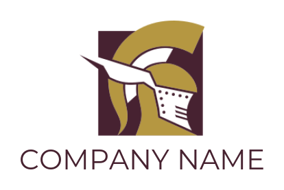 insurance logo symbol spartan inside square shape - logodesign.net