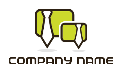 employment logo template speech bubbles merged with ties 