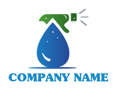 cleaning logo icon spray bottle with water drop