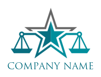 law firm logo star combine with scale of justice