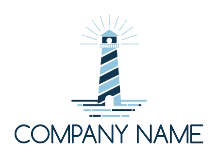 insurance logo template stripe lighthouse with rays - logodesign.net