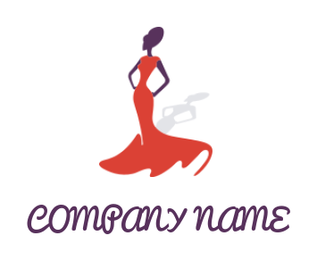 fashion logo template stylish woman in gown - logodesign.net
