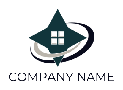 real estate logo swooshes around star window