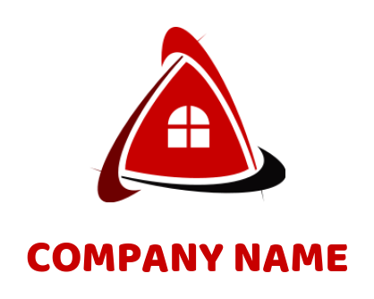 real estate logo swooshes forming triangle
