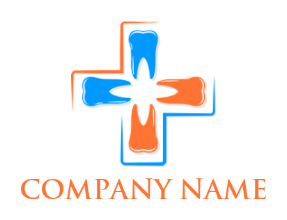 medical logo template teeth forming cross - logodesign.net