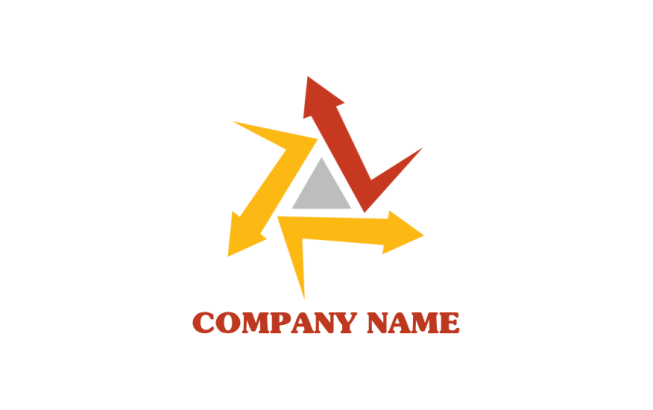 marketing logo three arrows forming triangle