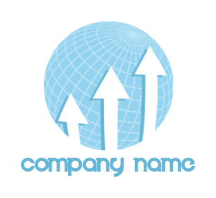 marketing logo symbol three arrows in the globe